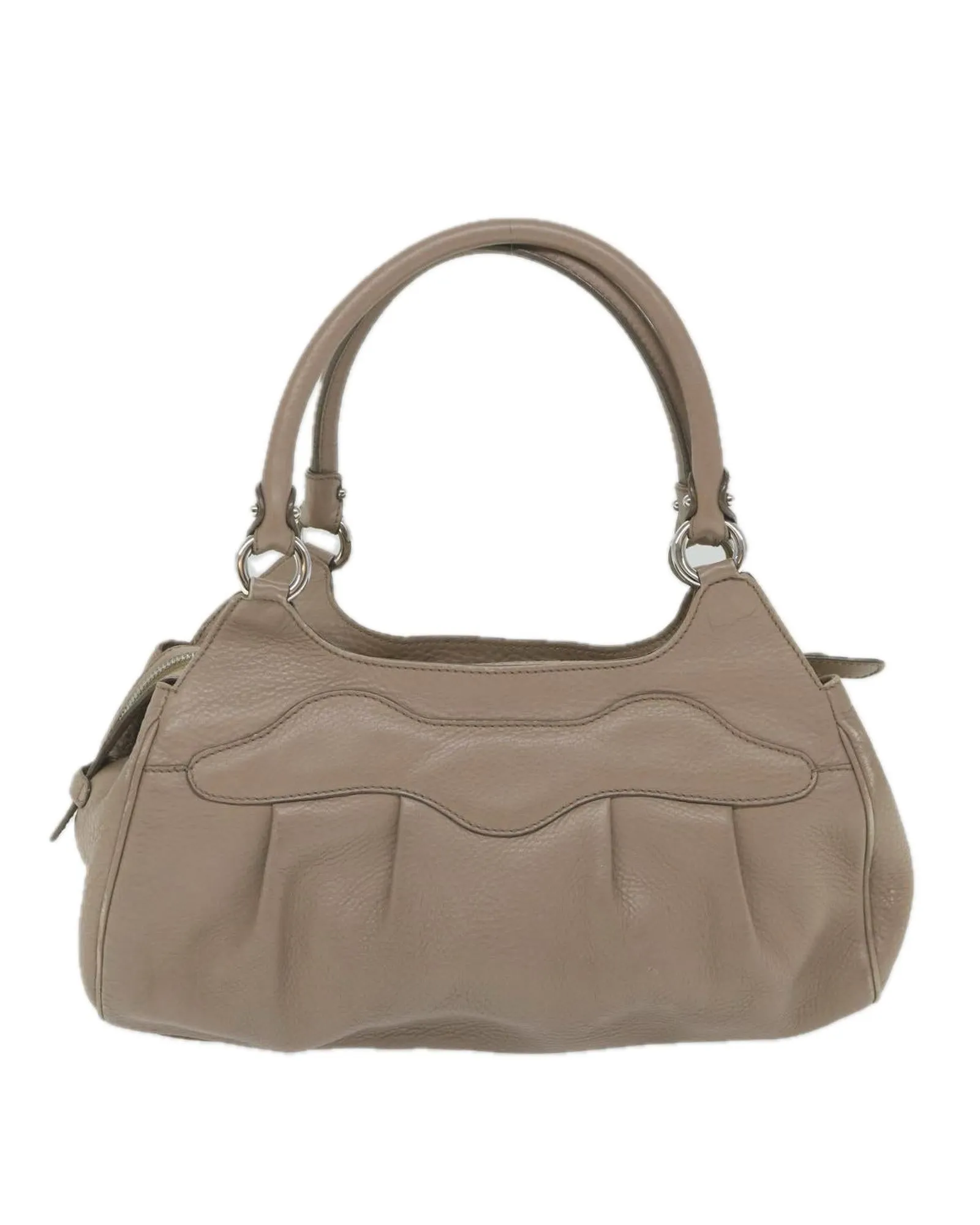 Leather Shoulder Bag with Gancini Detail