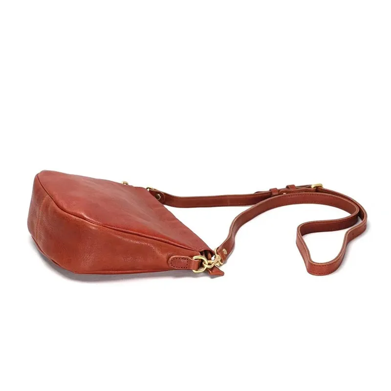 Literary Design Vegetable Tanned Leather Shell Bag Women's Crossbody Bag