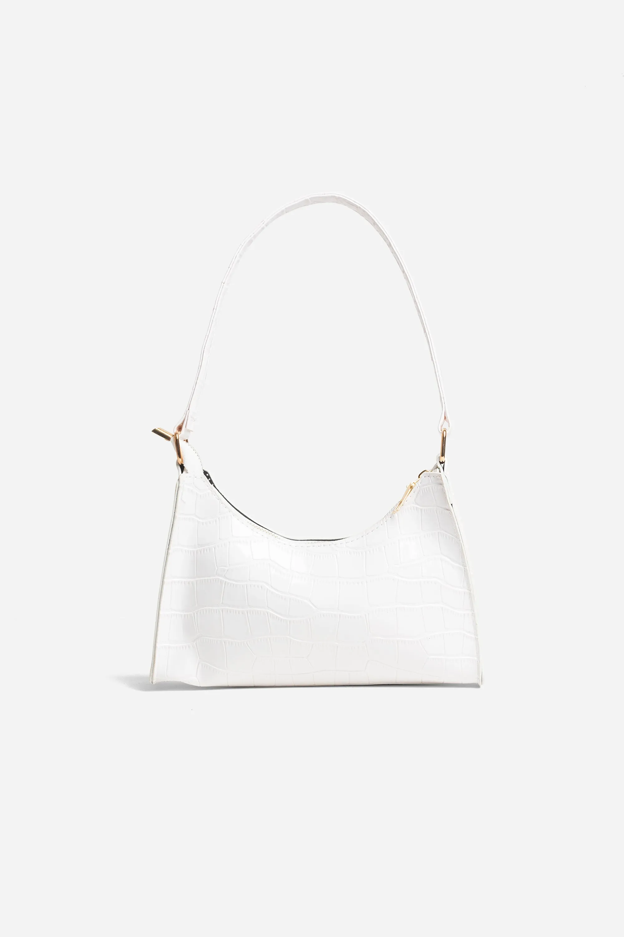 Lucia Mini White Croc Bag