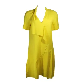 MARNI Draped Yellow Linen Day Dress Size 6