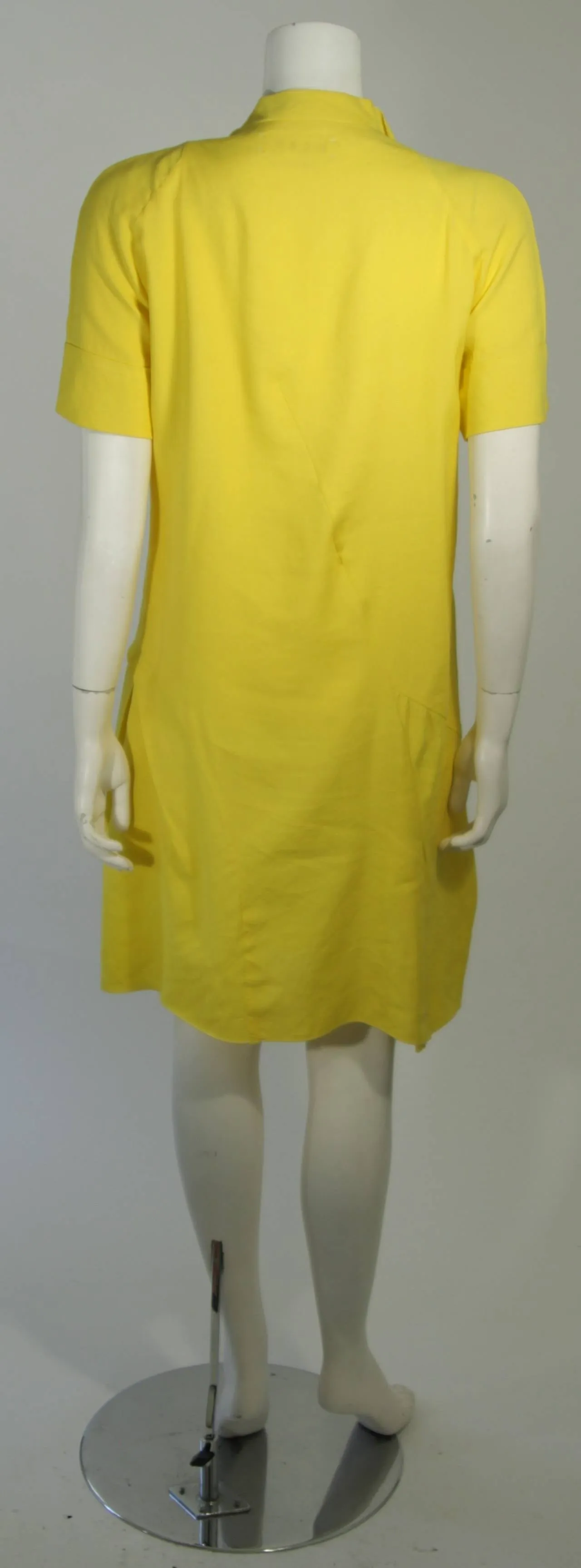 MARNI Draped Yellow Linen Day Dress Size 6