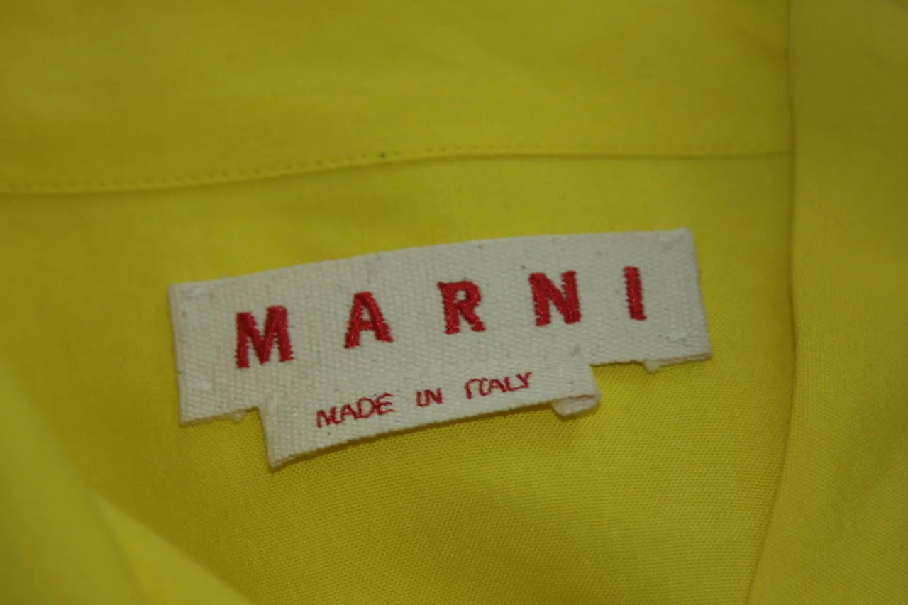 MARNI Draped Yellow Linen Day Dress Size 6