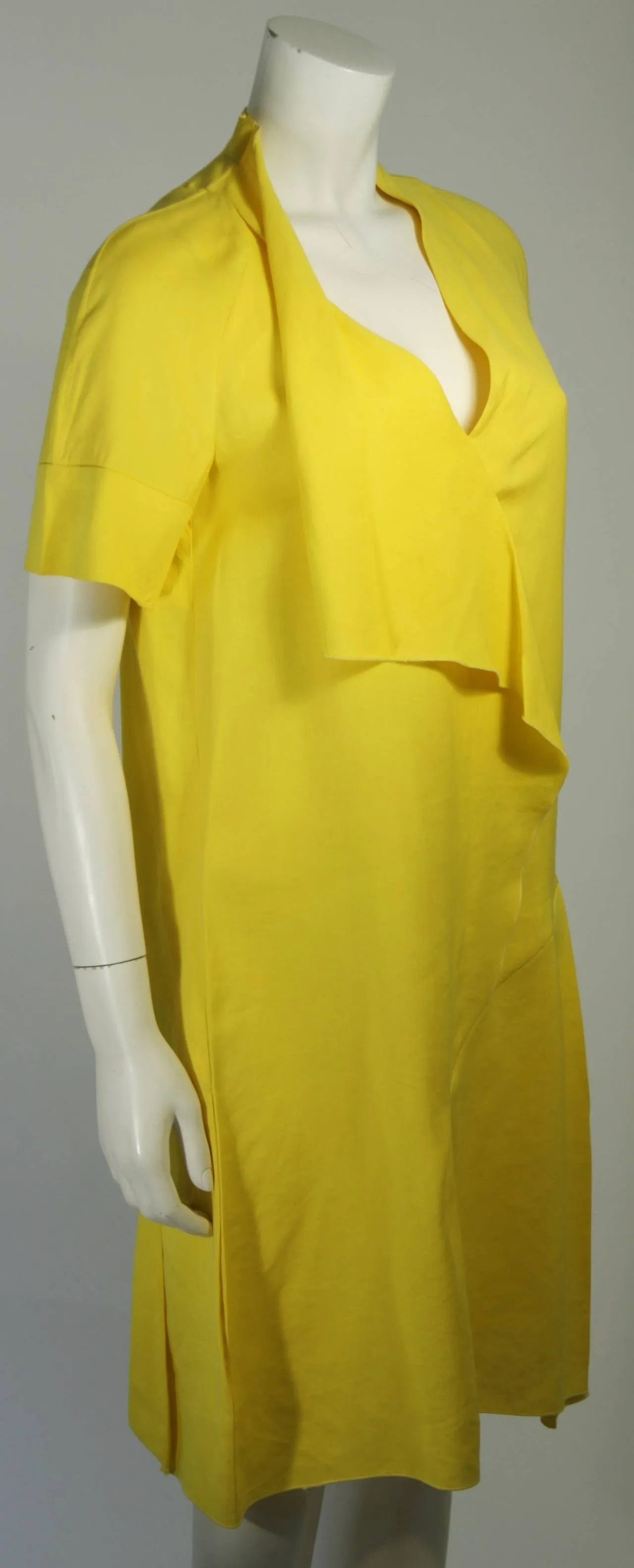 MARNI Draped Yellow Linen Day Dress Size 6