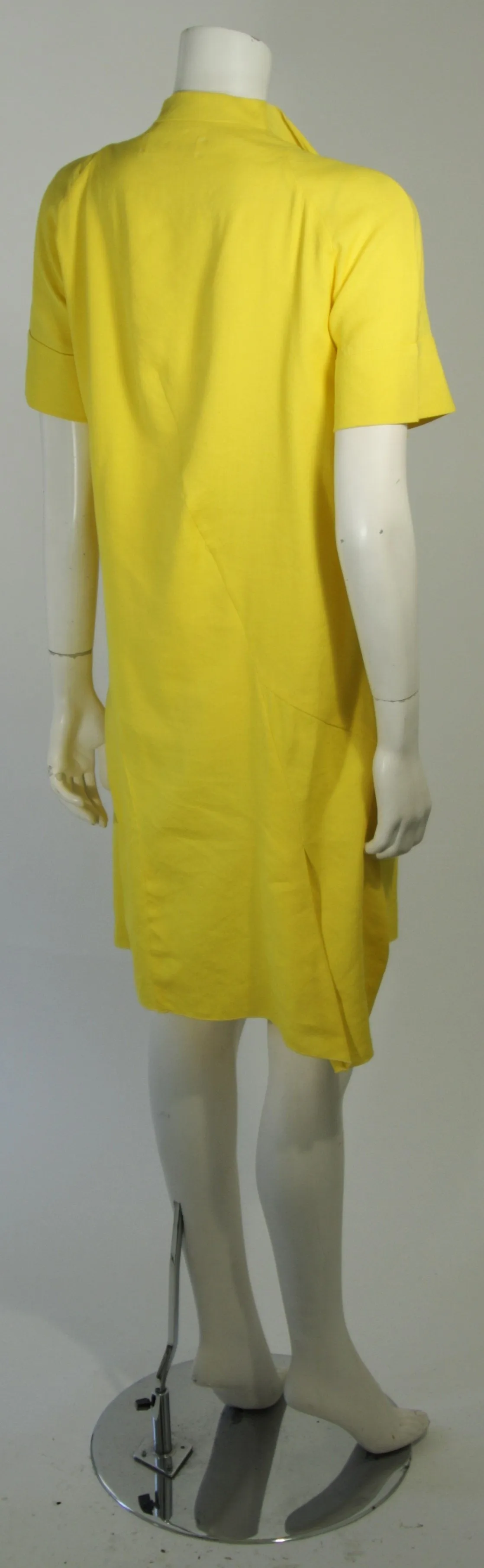 MARNI Draped Yellow Linen Day Dress Size 6