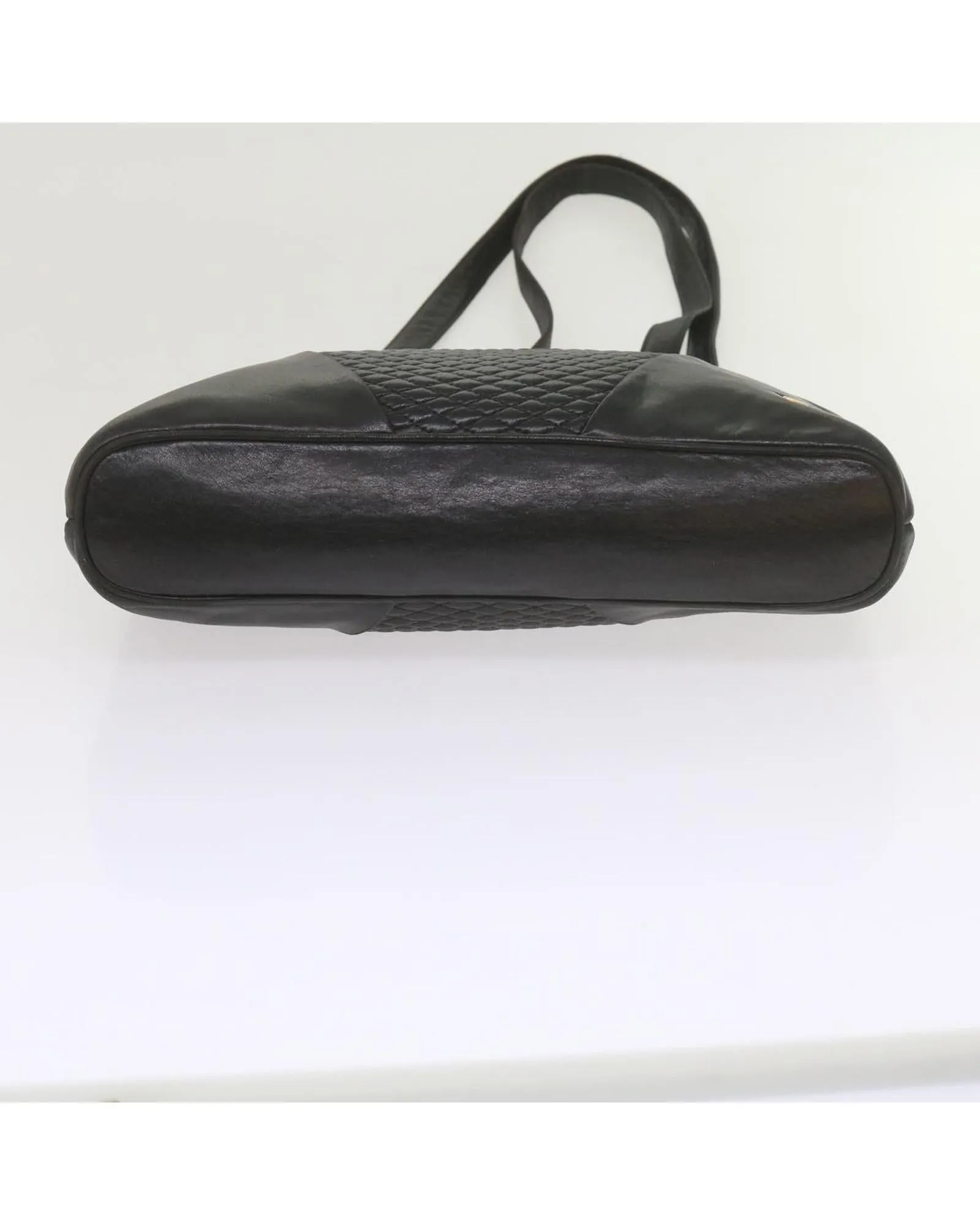 Matelasse Leather Shoulder Bag in Black