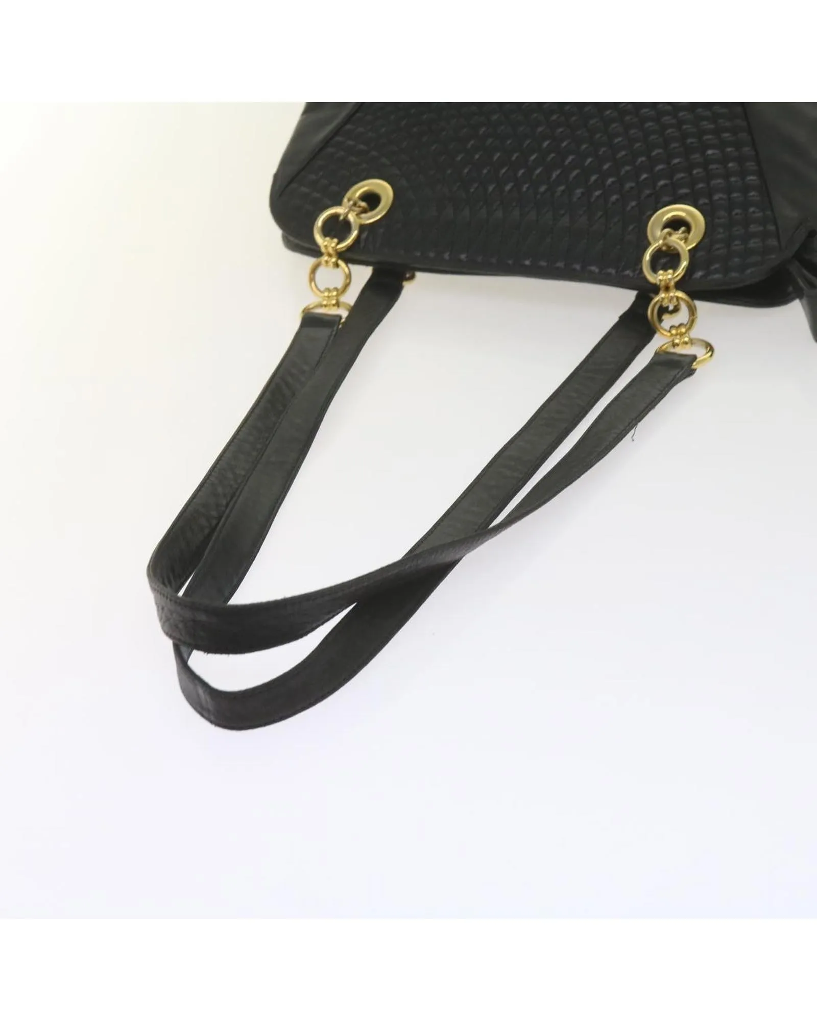 Matelasse Leather Shoulder Bag in Black