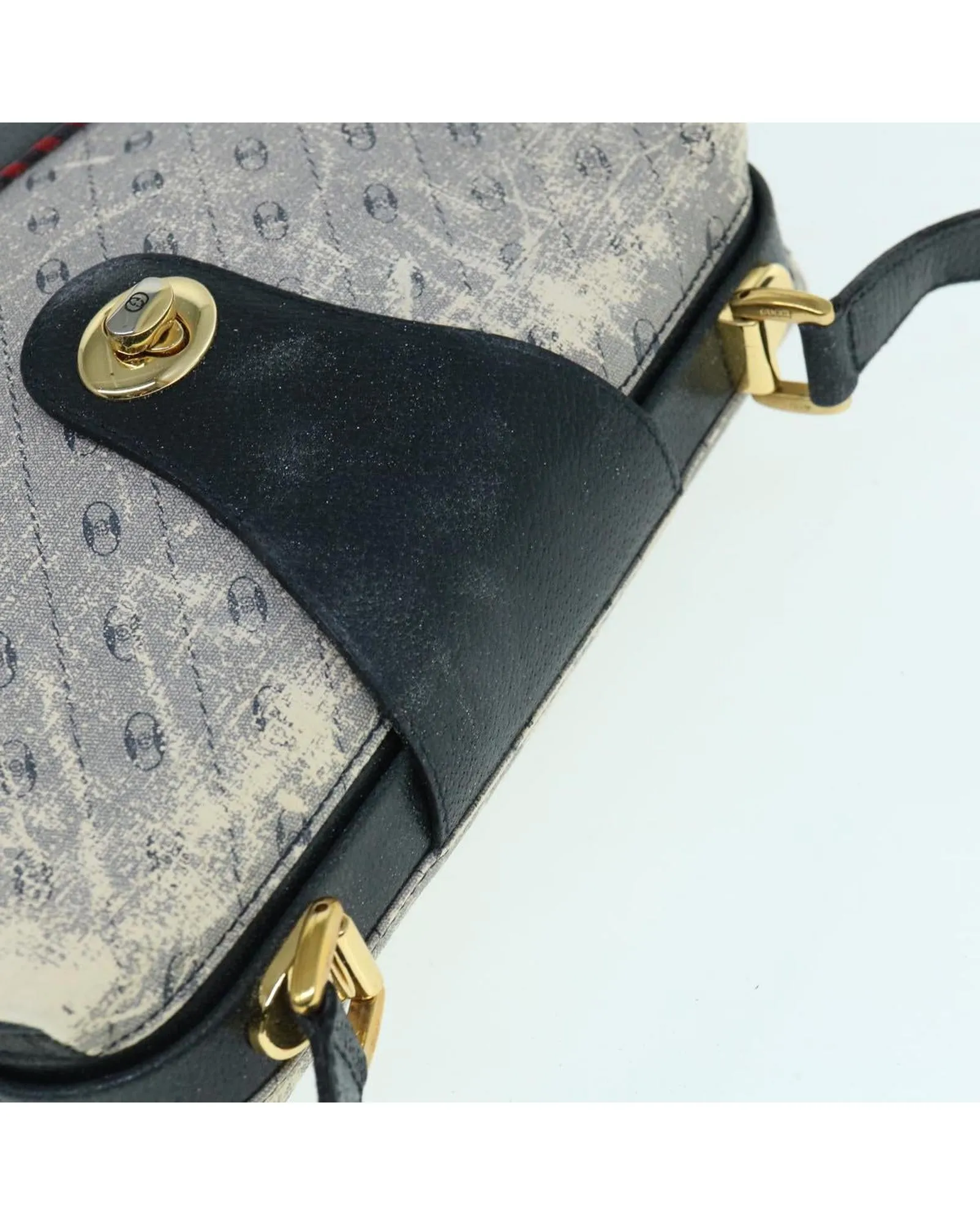 Micro GG Canvas Navy Shoulder Bag with Dust Bag and Made in Italy