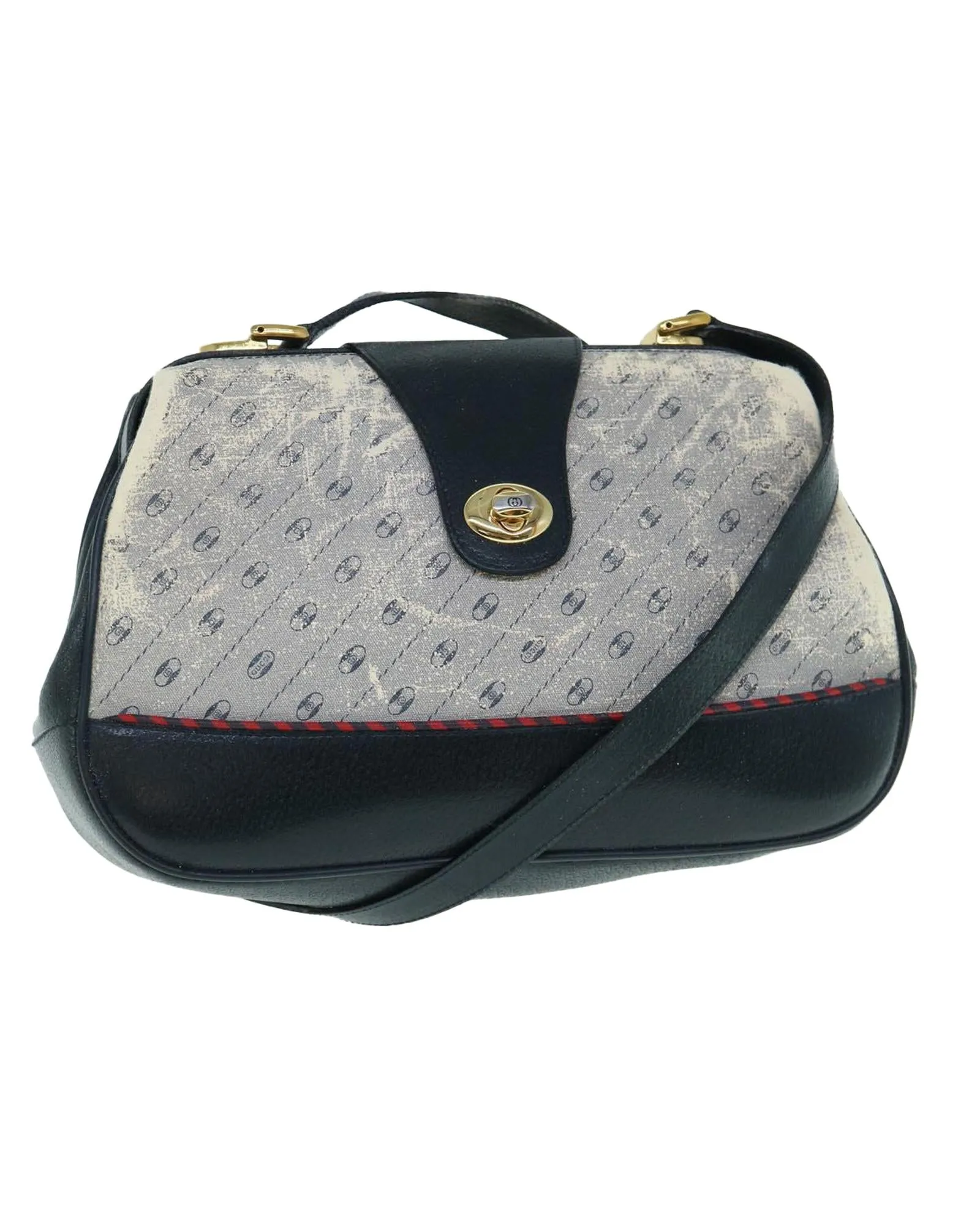 Micro GG Canvas Navy Shoulder Bag with Dust Bag and Made in Italy