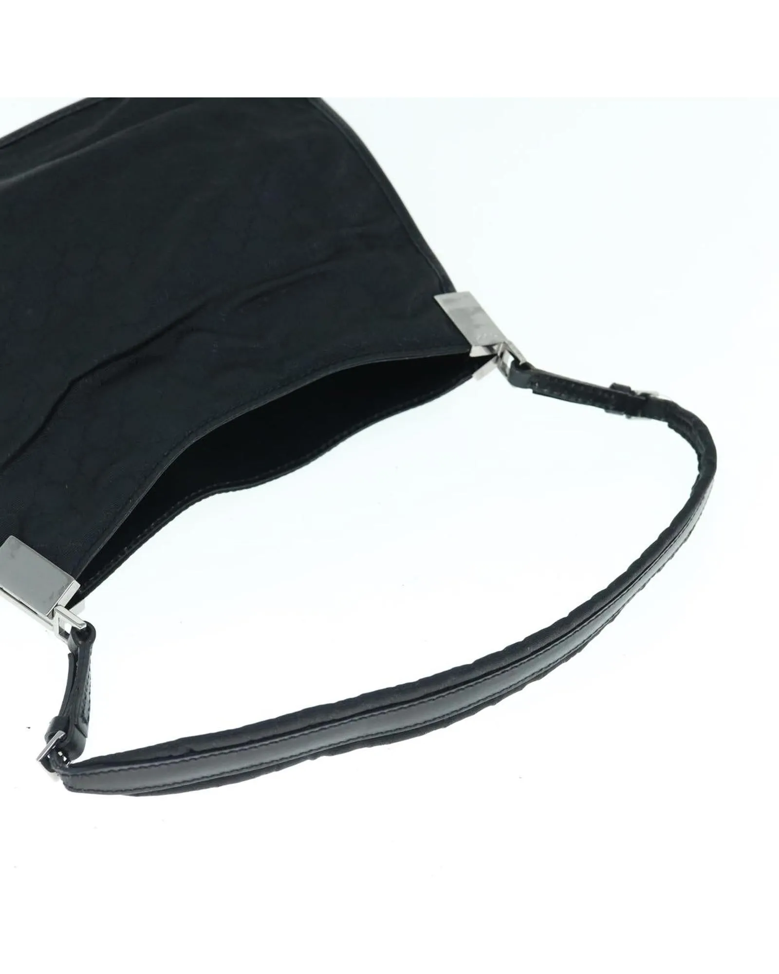 Micro GG Canvas Shoulder Bag in Black