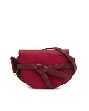 Mini Leather Shoulder Bag with Front Flap and Interior Slip Pockets