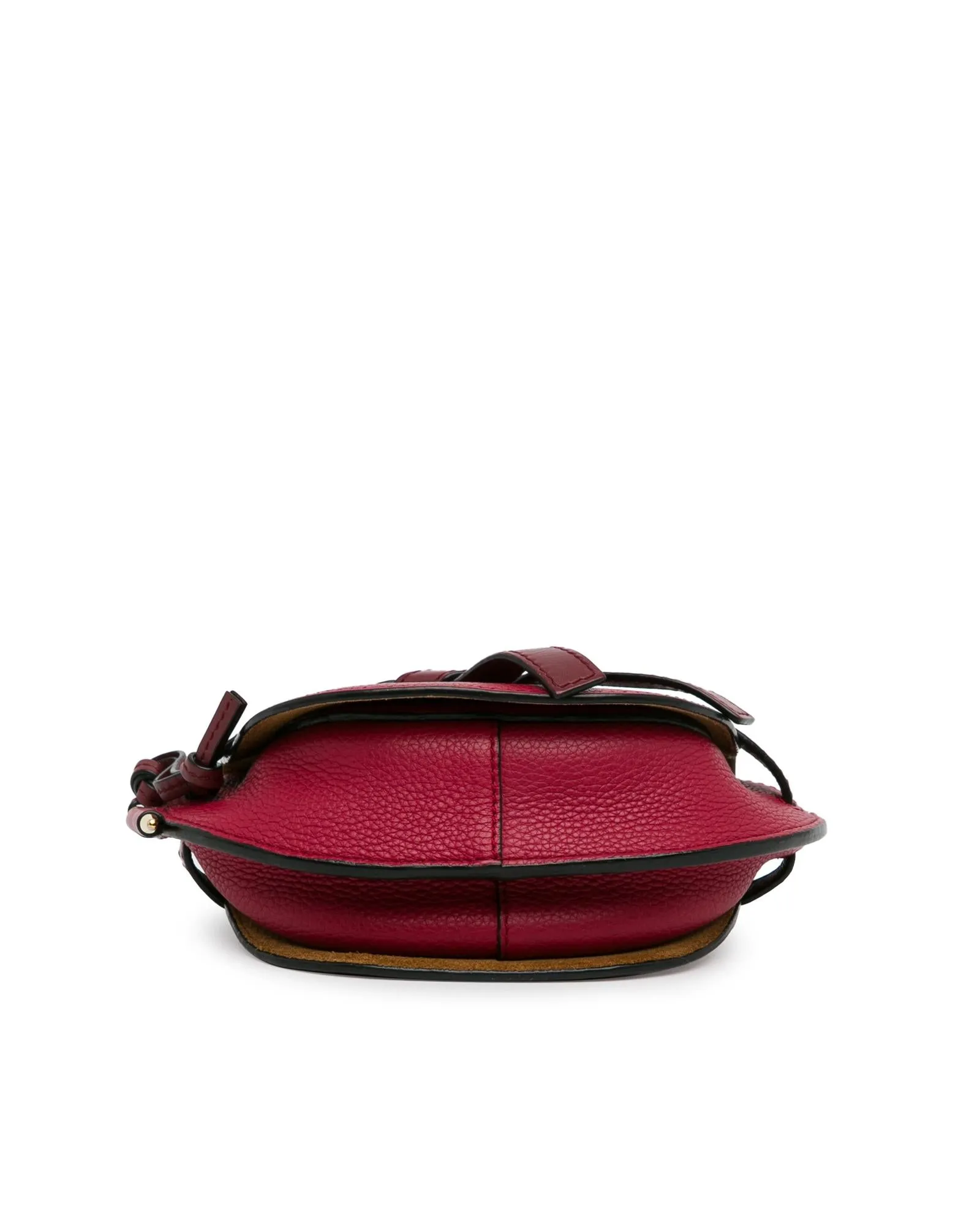 Mini Leather Shoulder Bag with Front Flap and Interior Slip Pockets