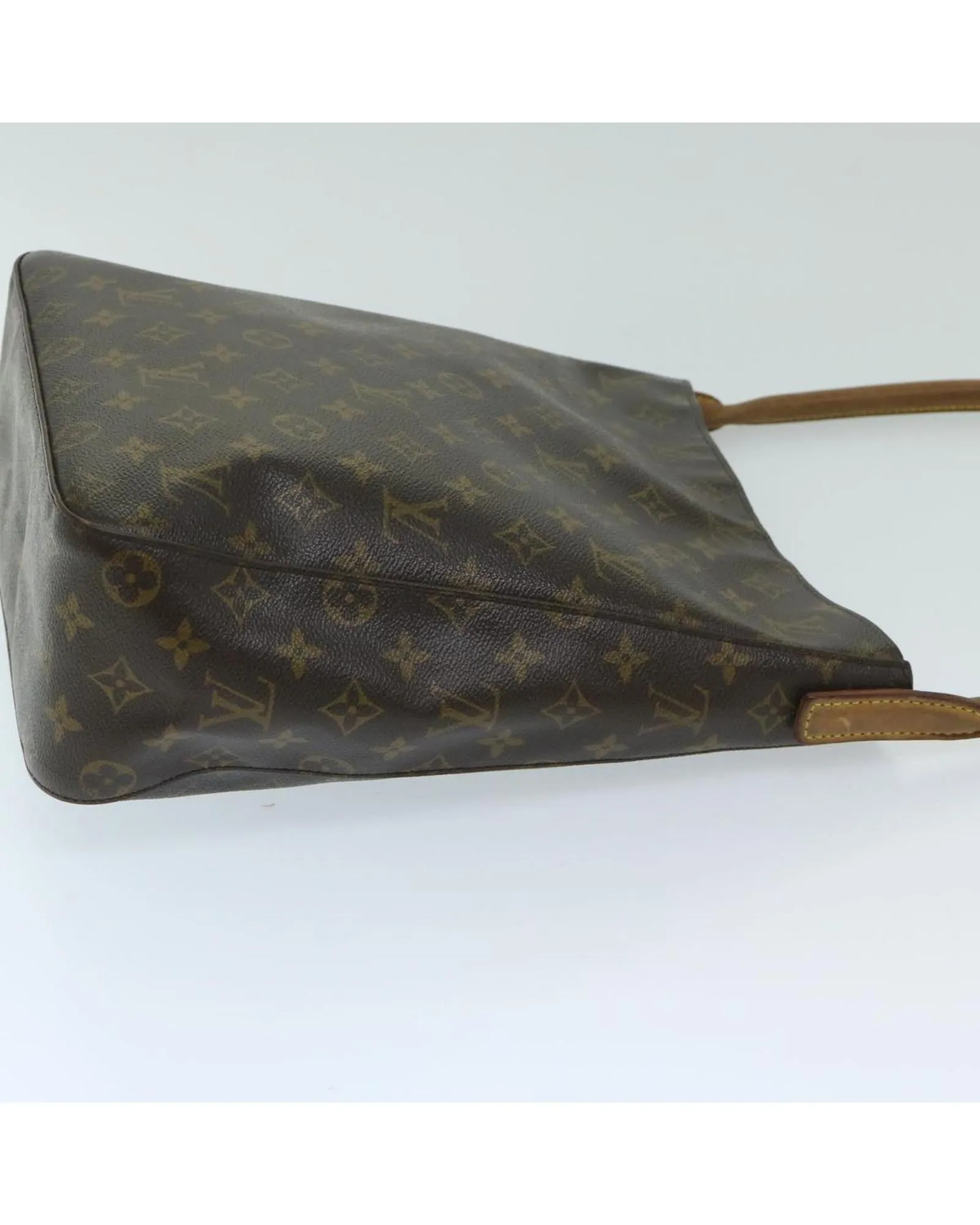 Monogram Canvas Shoulder Bag with Shoulder Drop and Multiple Compartments