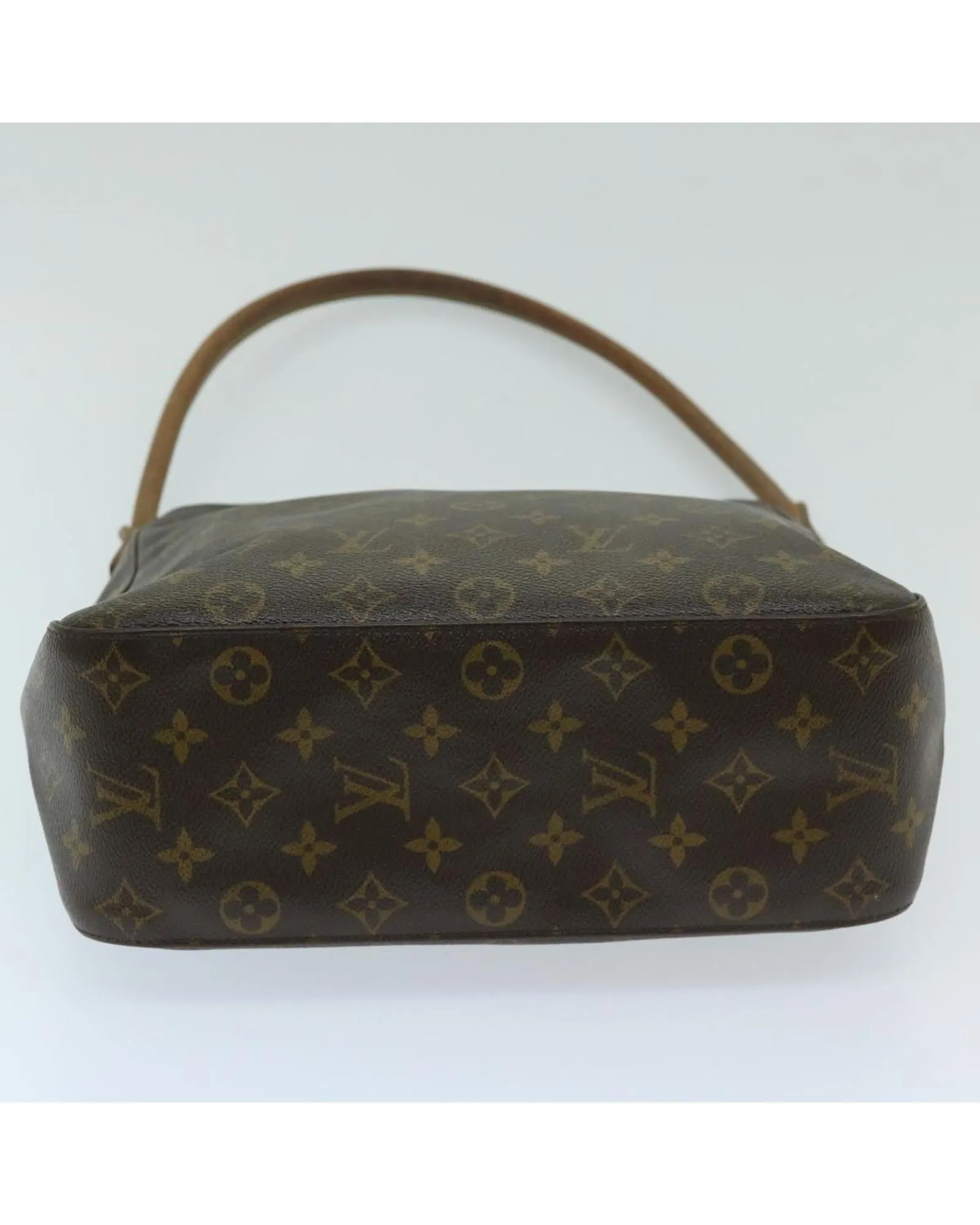 Monogram Canvas Shoulder Bag with Shoulder Drop and Multiple Compartments