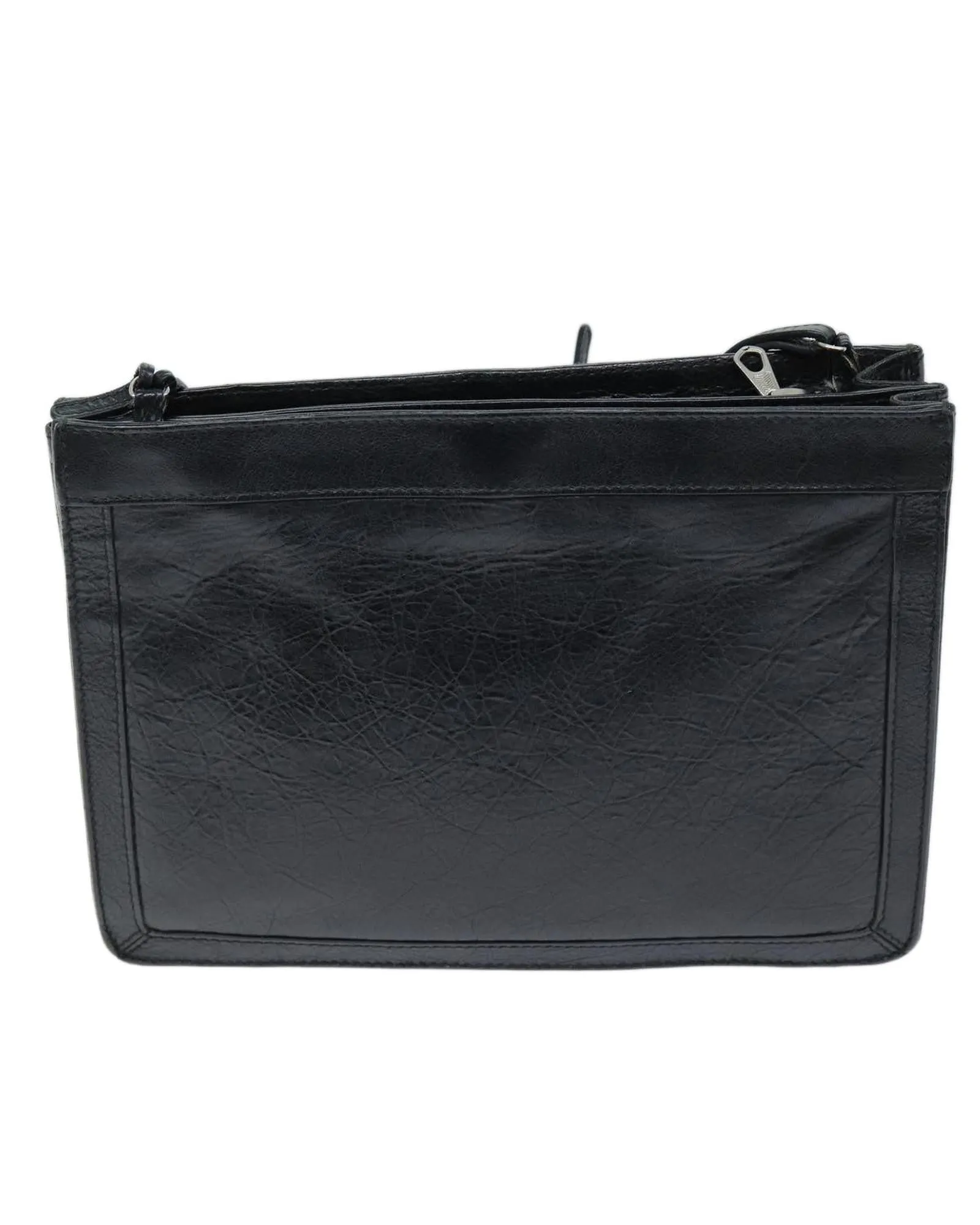 Navy Leather Pochette Shoulder Bag