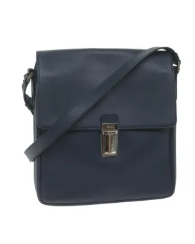 Navy Saffiano Leather Shoulder Bag with 60-65cm Shoulder Drop