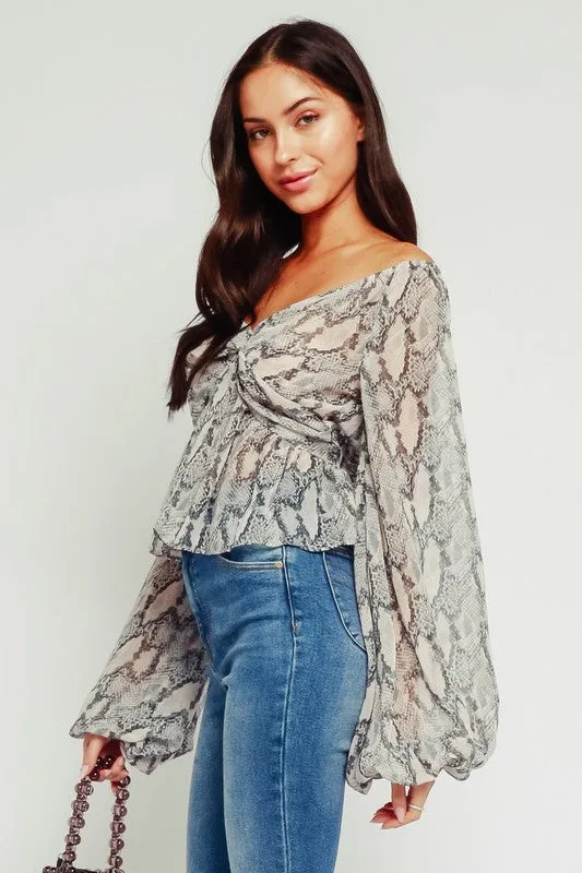 OFF SHOULDER TWIST BLOUSE