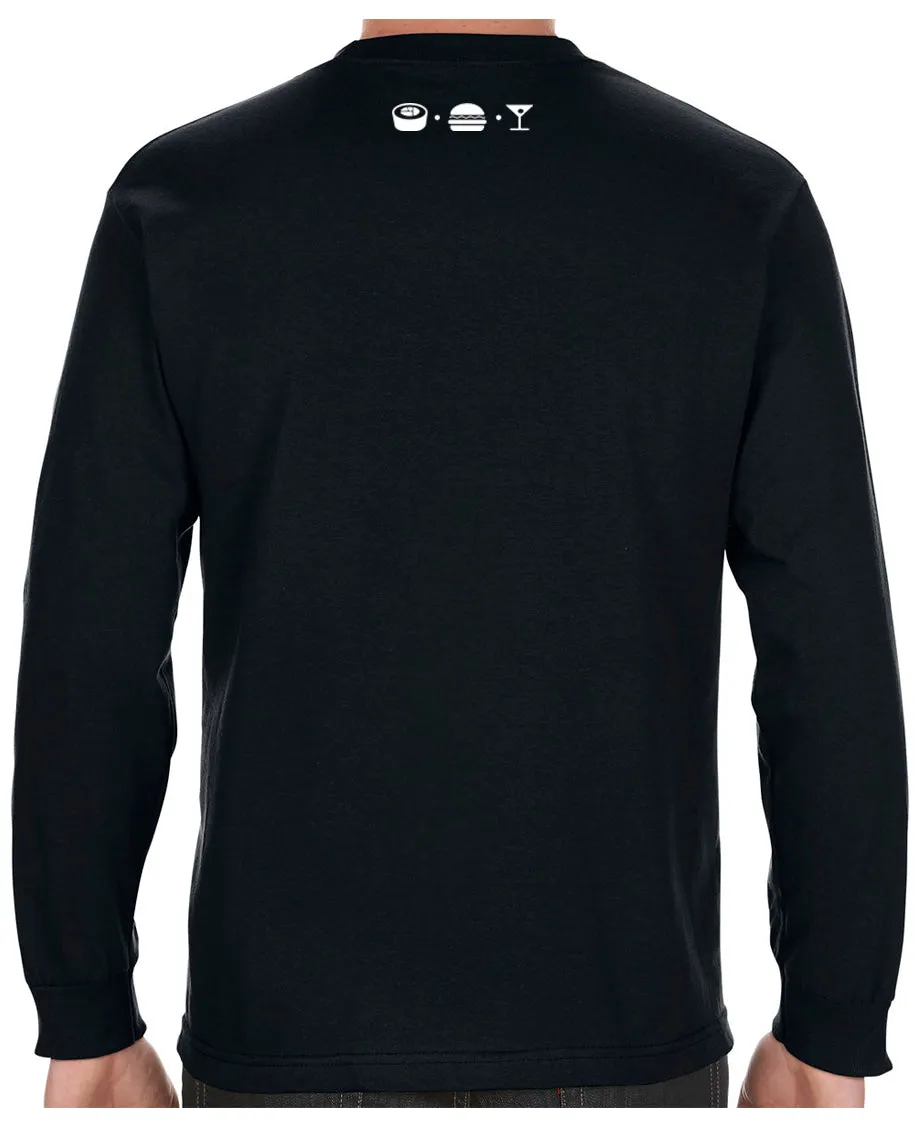 ON SALE NOW!!!!!!!Black Long Sleeve T Shirt with Cowfish Print