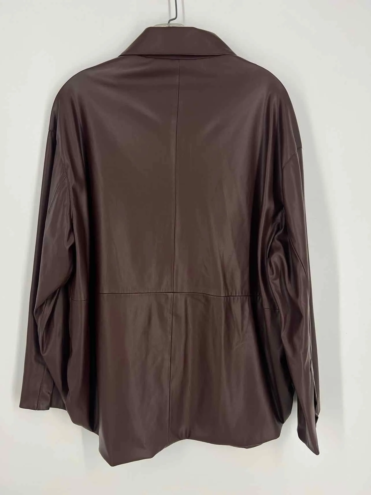 Oscar Size 14 Brown Faux Leather NEW Designer Blouse