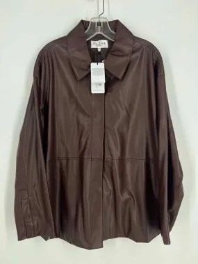 Oscar Size 14 Brown Faux Leather NEW Designer Blouse