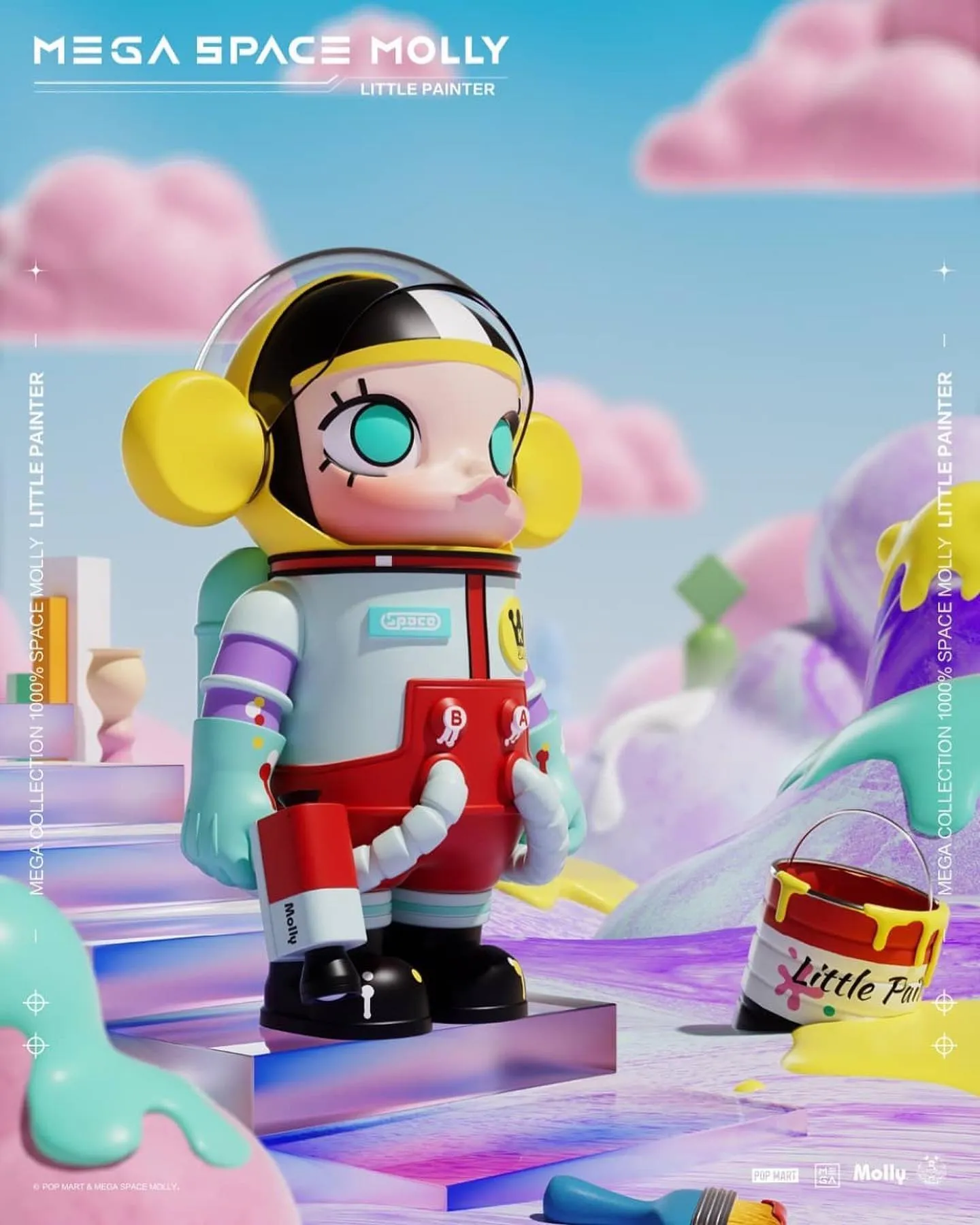 POP MART MEGA Reserve Series 1000% SPACE MOLLY Little Painter