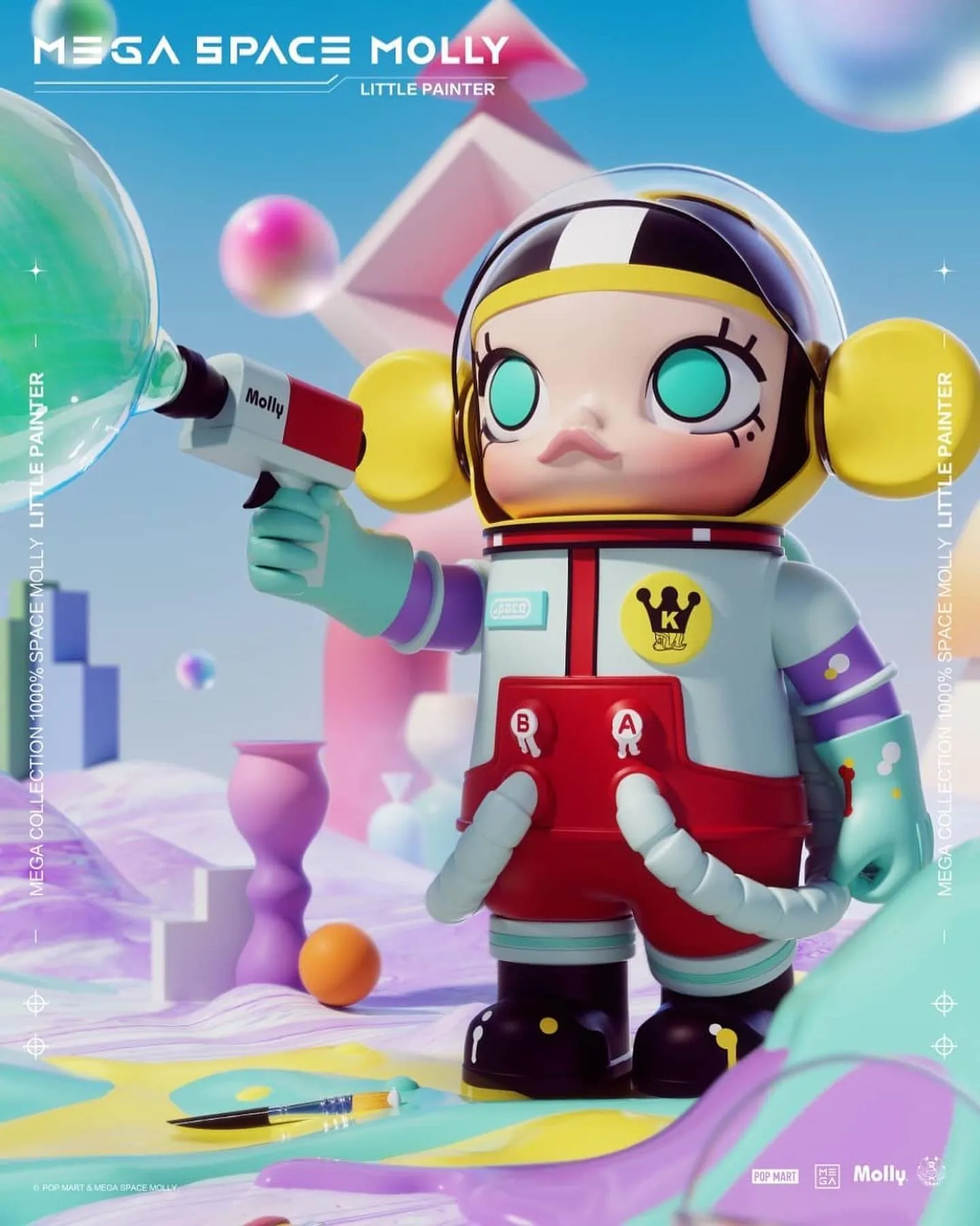 POP MART MEGA Reserve Series 1000% SPACE MOLLY Little Painter