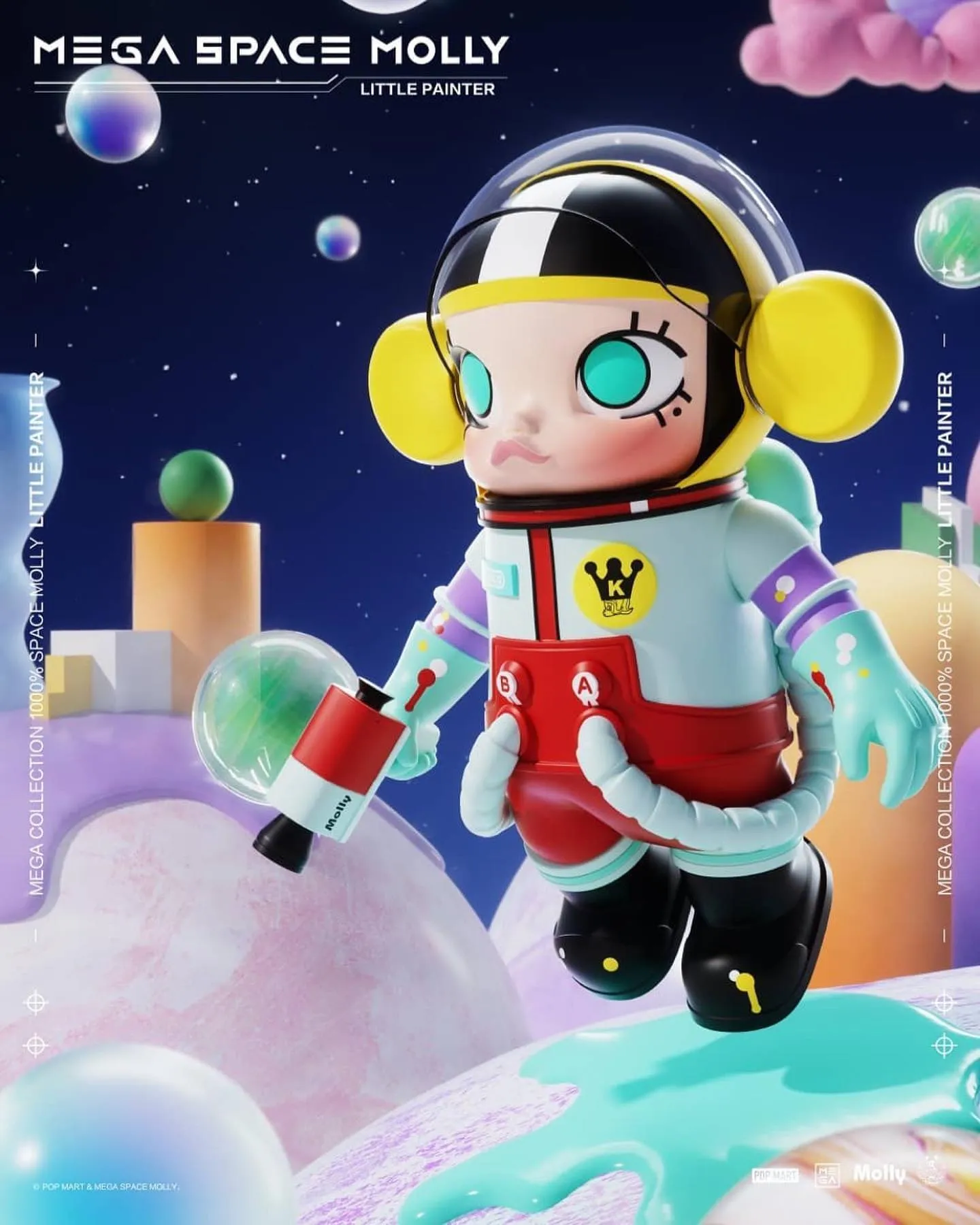 POP MART MEGA Reserve Series 1000% SPACE MOLLY Little Painter