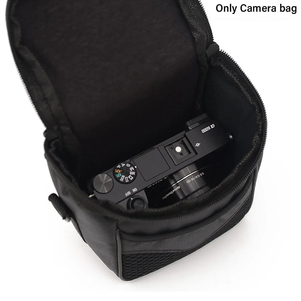 Portable Camera Bag Waterproof Adjustable Strap Travel Lightweight Small Storage Case Durable Solid Double Zippers Outdoor