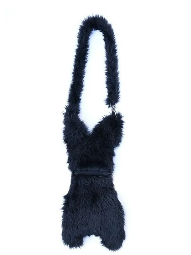 Puppy Artificial Fur Crossbody Shoulder Bag【s0000005205】