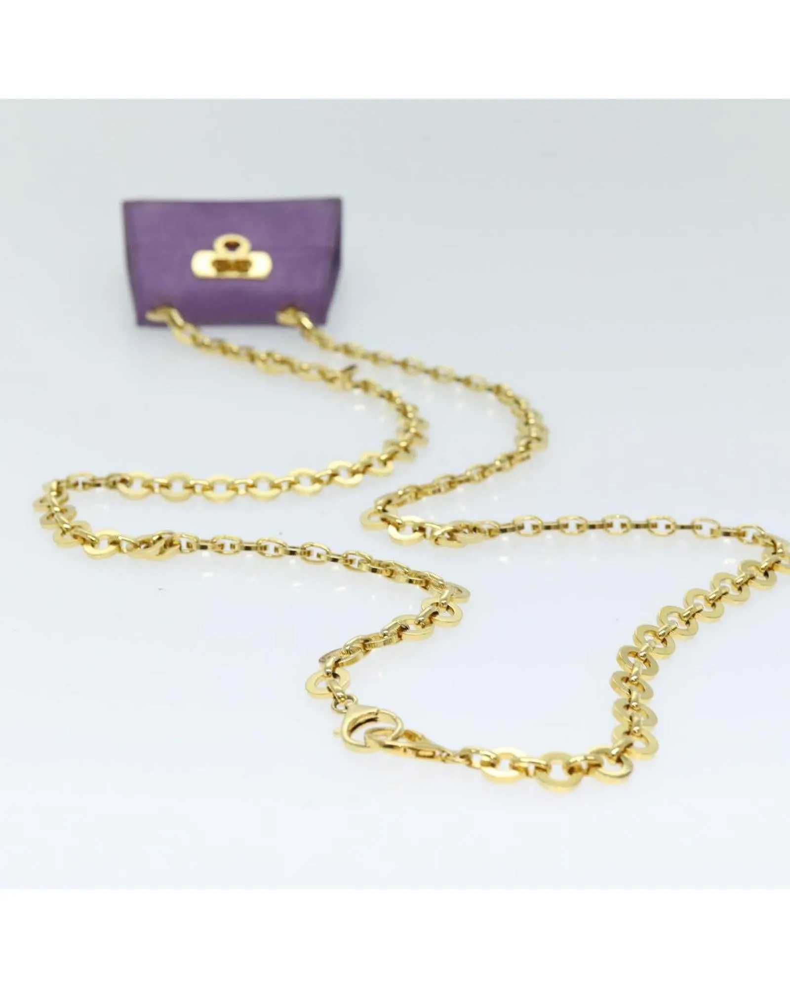 Purple Suede Gancini Chain Shoulder Bag - Italian Made