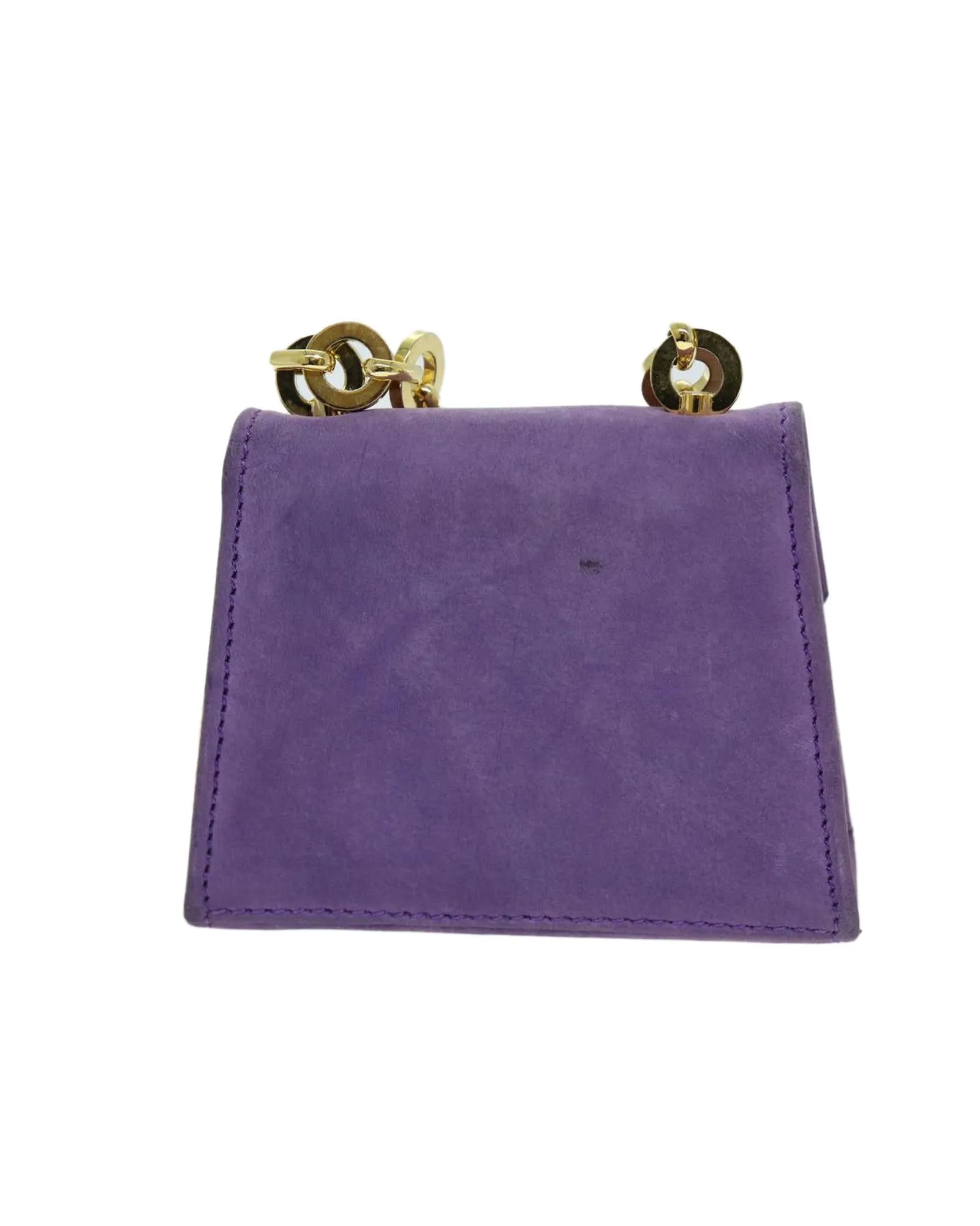 Purple Suede Gancini Chain Shoulder Bag - Italian Made