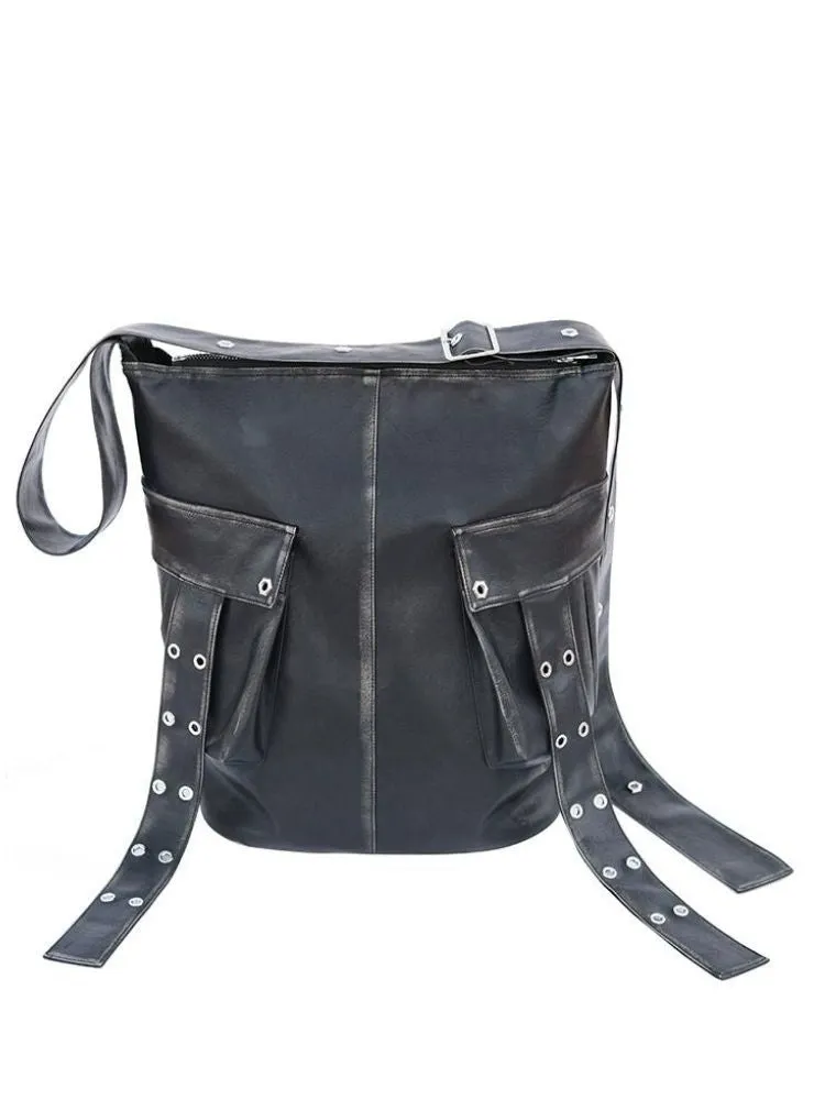 Rivet Do Old Biker Bucket Shoulder Bag【s0000005207】