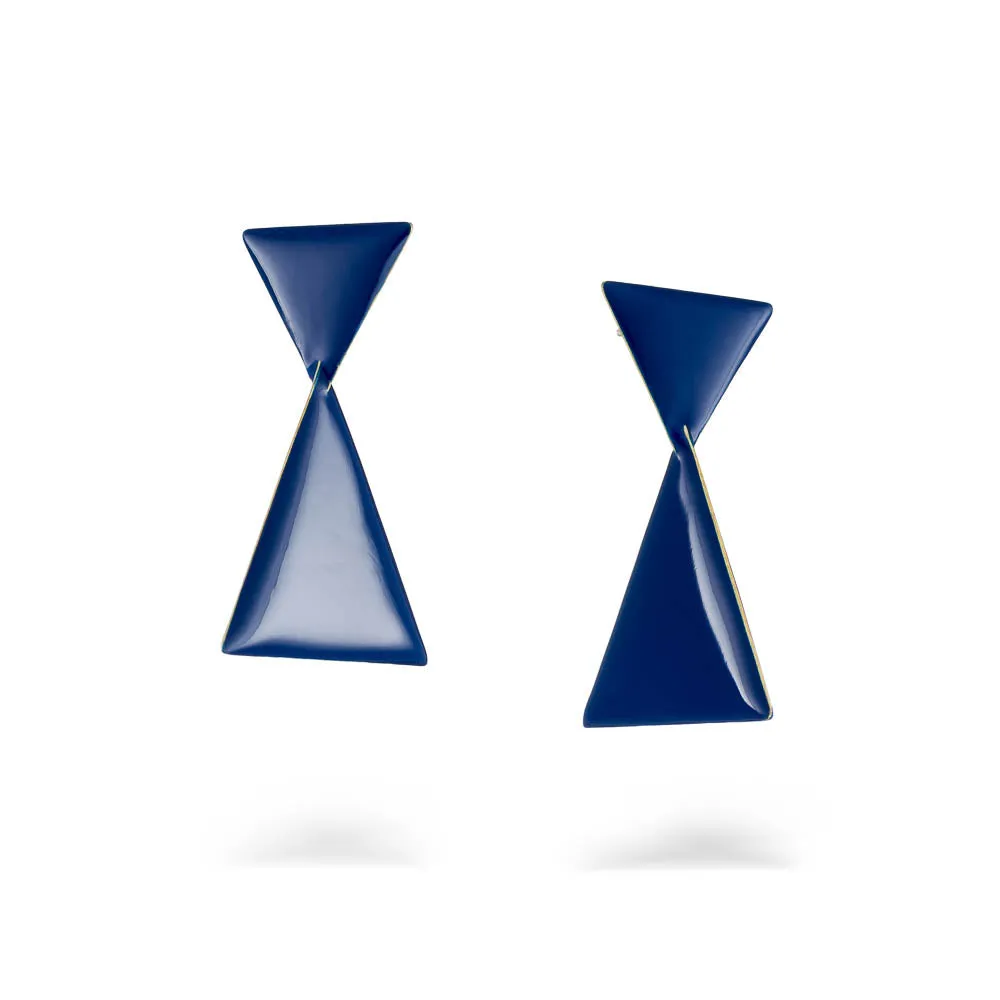 Semitriangle - earrings with enamel - blue