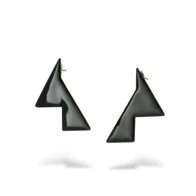 Shard - earrings with enamel - black