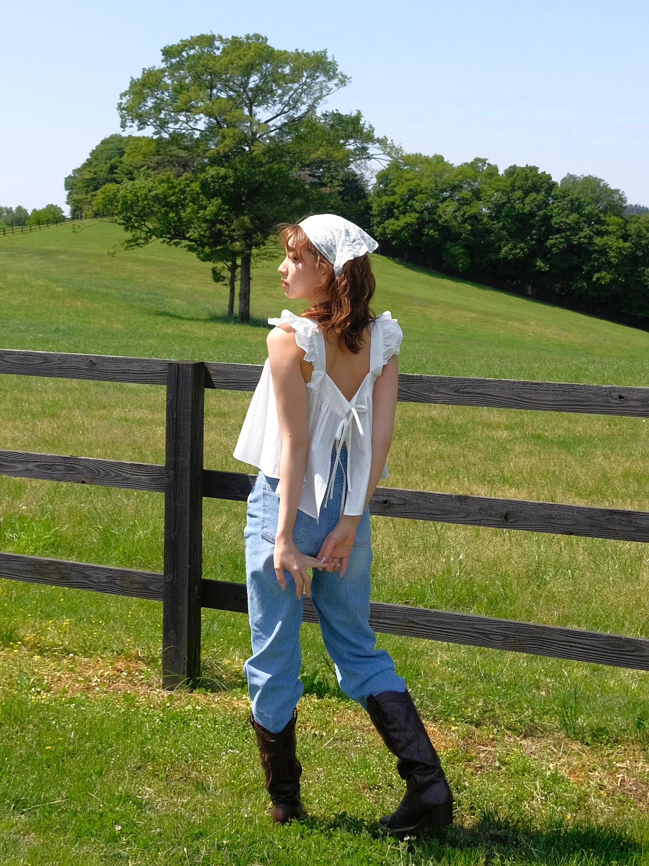 Shoulder Frill 2way Tank Top