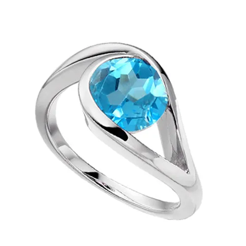 Silver Blue Topaz Ring