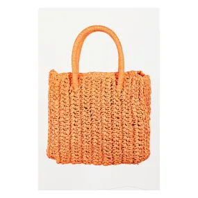 Straw Woven Orange Shoulder Bag*