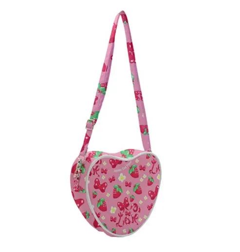 Strawberry Ribbon heart shaped shoulder bag [made to order]