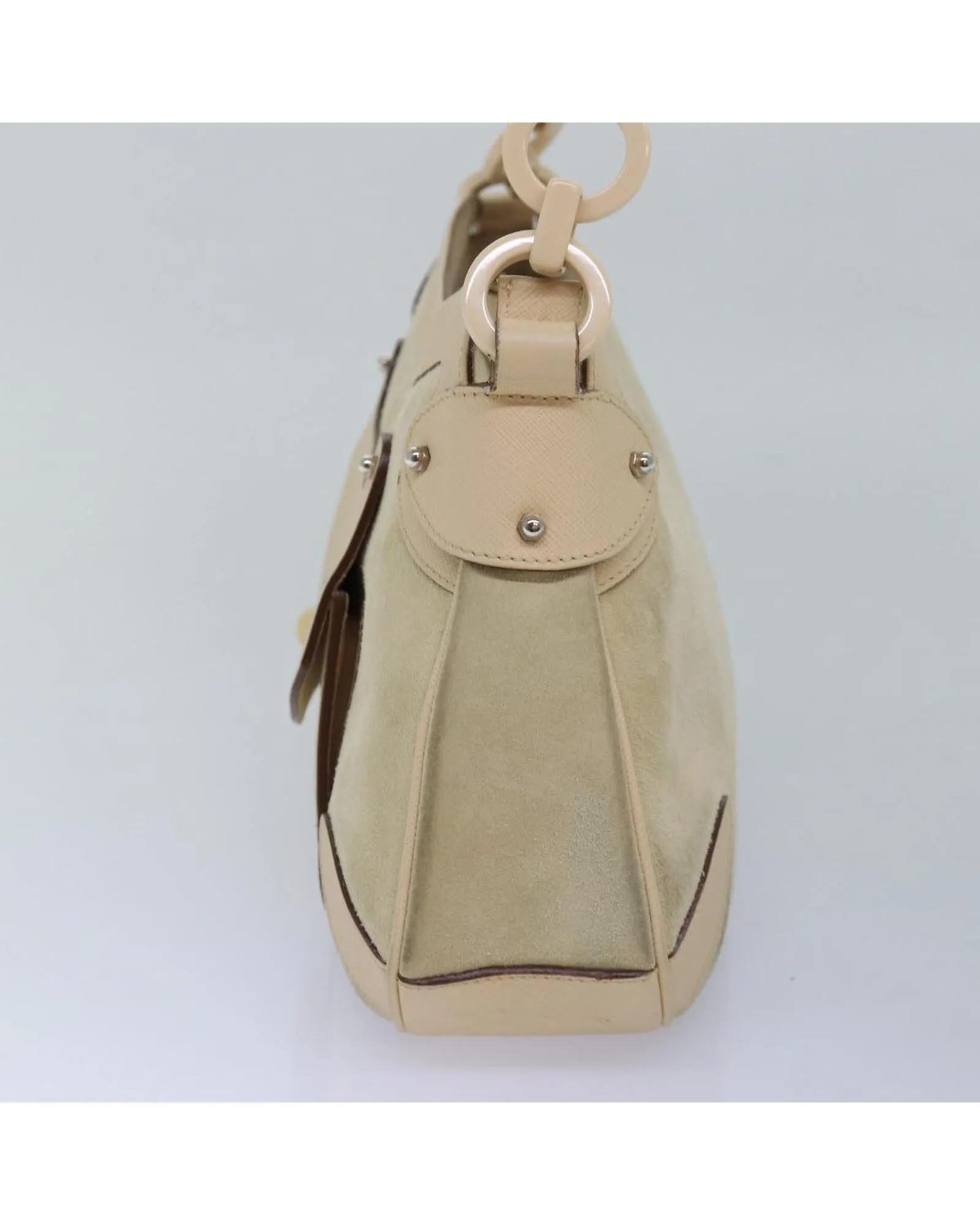 Suede Leather Gancini Shoulder Bag