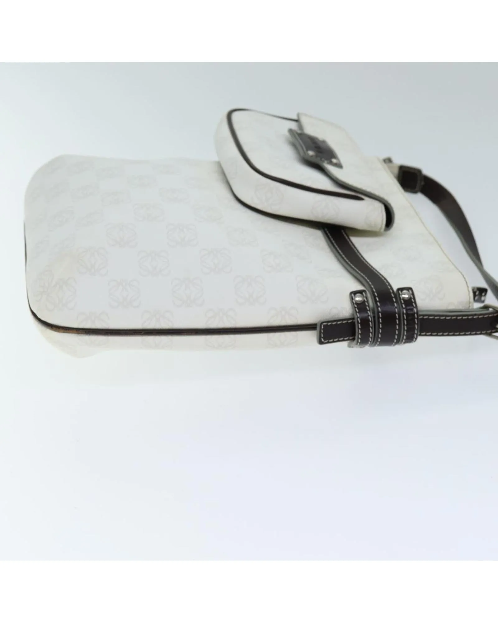 White PVC Anagram Shoulder Bag with Pouch - Pre-owned