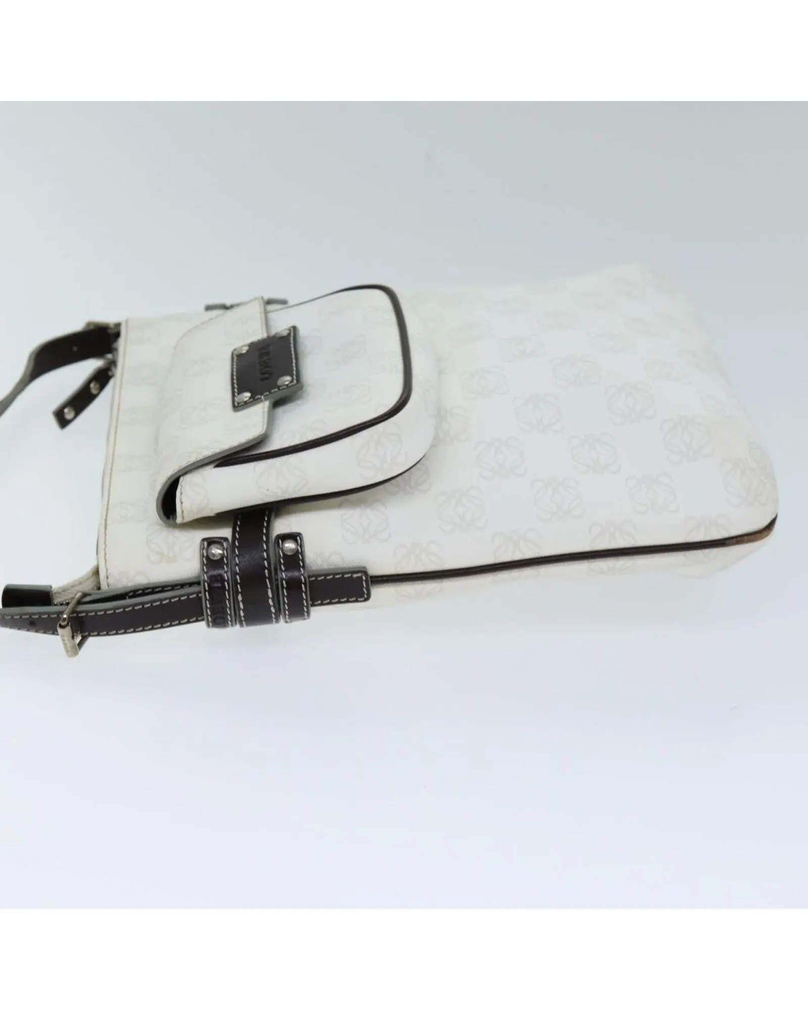 White PVC Anagram Shoulder Bag with Pouch - Pre-owned