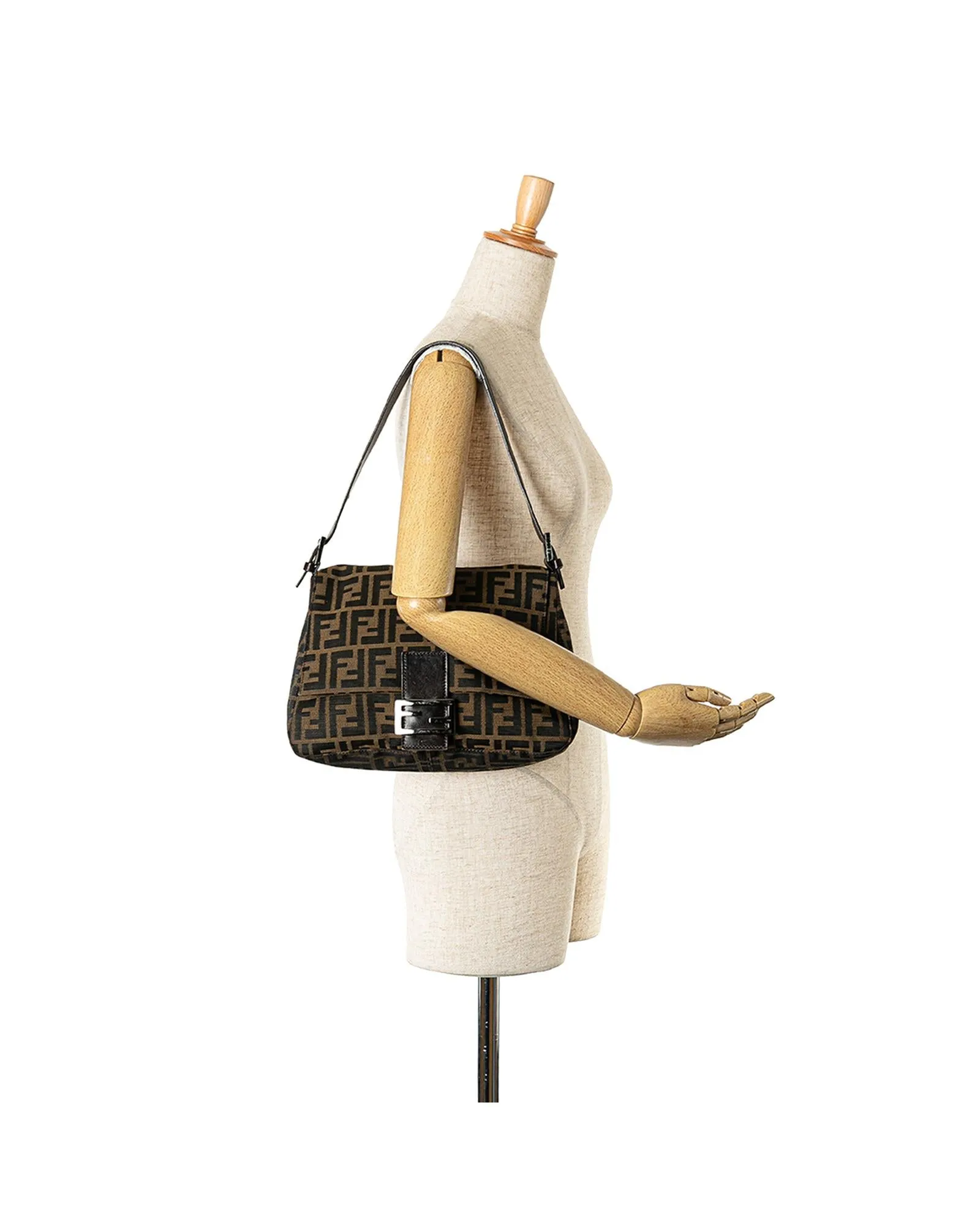 Zucca Canvas Mamma Forever Shoulder Bag with Adjustable Leather Strap